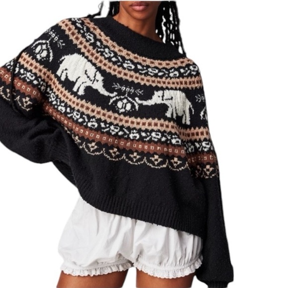 Free People Sweaters - Free People Nellie Elephant Fair Isle Boucle Sweater | Size Large
